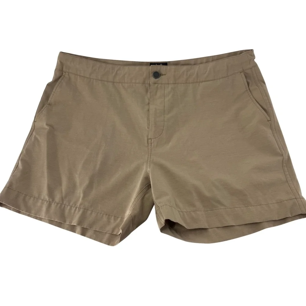Faherty All Day Shorts Mens 38 Khaki Tan Stretch Hybrid Board Shorts 5